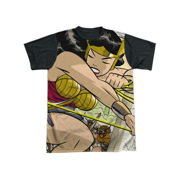 JLA Justice League America Wonder Woman Sketched Sublimation Front Back T-shirt